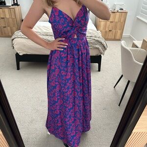 Vibrant Floral Maxi Dress One Size